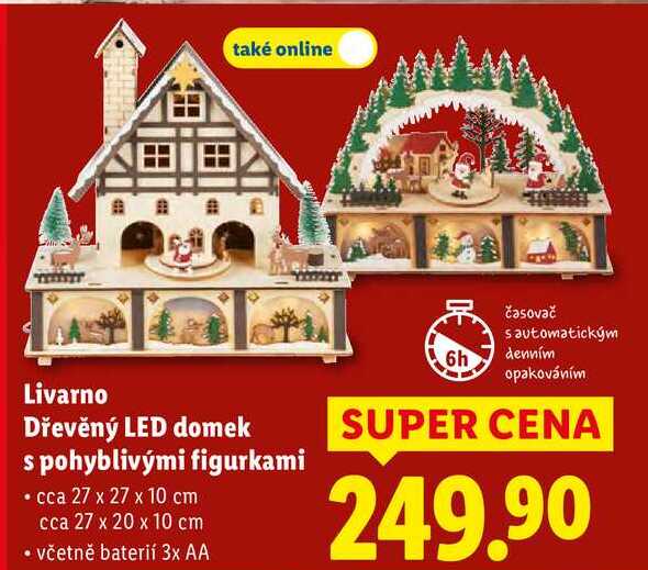 Livarno Dřevěný LED domek s pohyblivými figurkami 