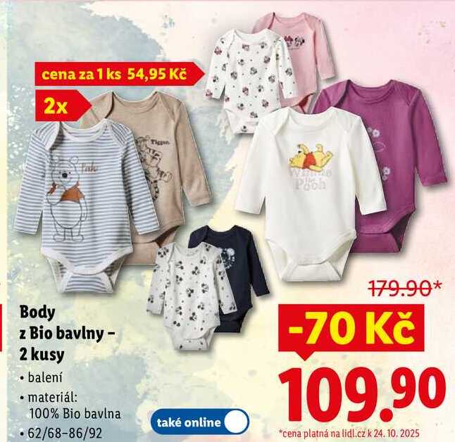Body z Bio bavlny - 2 kusy