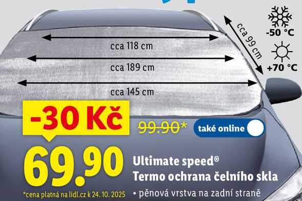 Ultimate speed Termo ochrana čelního skla