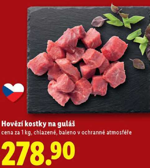 Hovězí kostky na guláš, cena za 1 kg