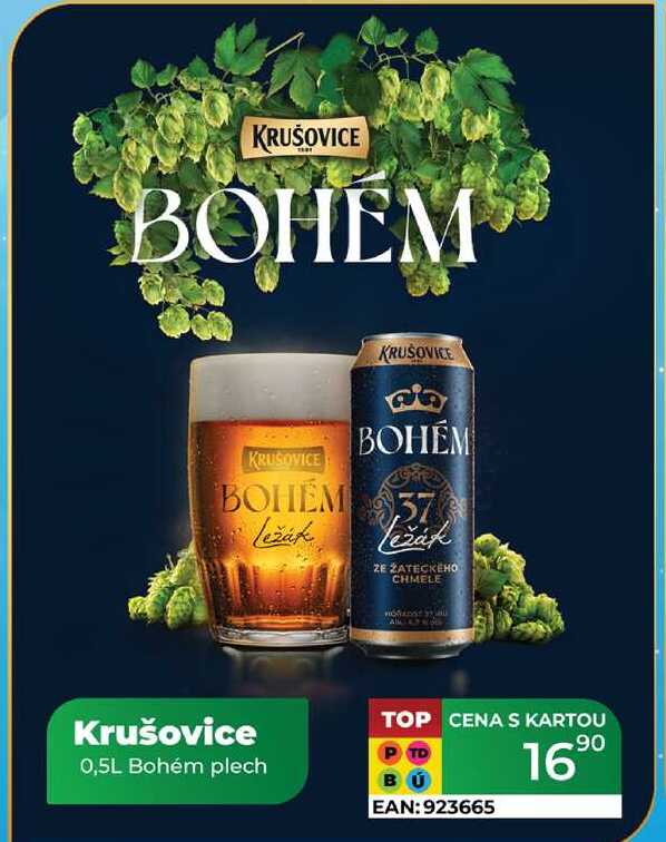 Krušovice 0,5L Bohém plech 