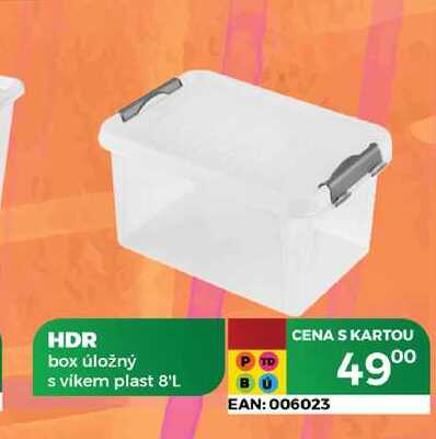 HDR box úložný s vikem plast 8'L