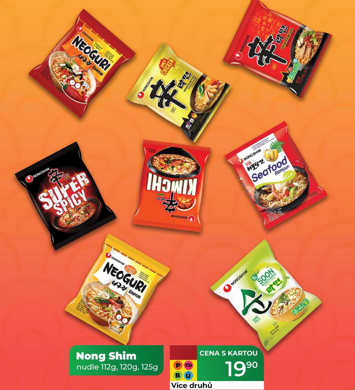 Nong Shim nudle 112g, 120g, 125g 