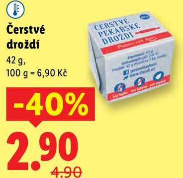 Čerstvé droždí, 42 g