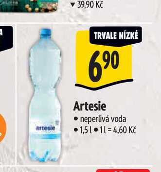 Artesie neperlivá voda 1,5 l
