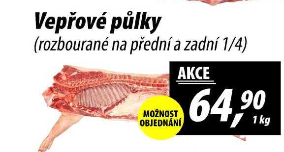 Vepřové půlky (rozbourané na přední a zadní 1/4), 1 kg