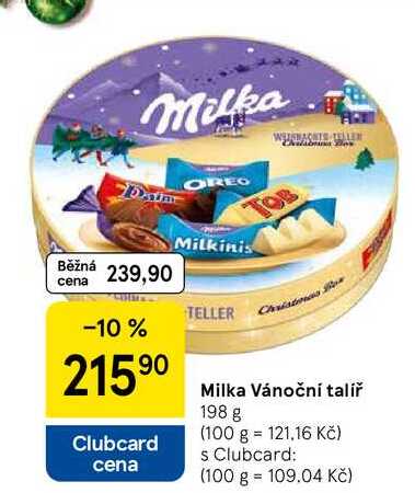 Milka Vánoční talíř, 198 g
