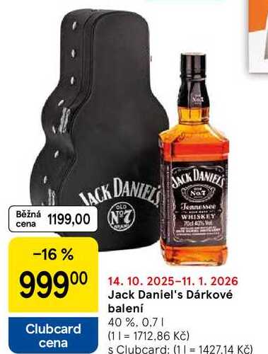 Jack Daniel's Dárkové balení 40%, 0,7 l