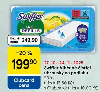 Swiffer Vlhčené čisticí ubrousky na podlahu, 20 ks  