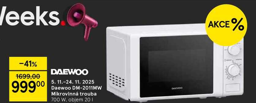 Daewoo DM-2011MW Mikrovlnná trouba 700 W. objem 20 l