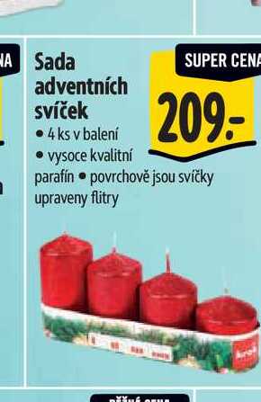   Sada adventních svíček 4 ks 