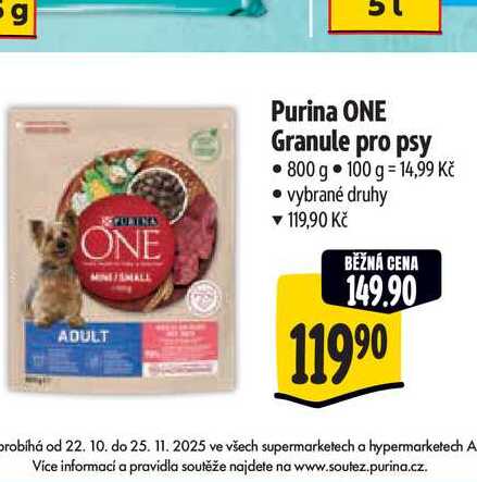 Purina ONE Granule pro psy 800 g