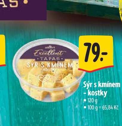   Sýr s kmínem - kostky 120 g 