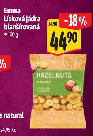 Emma Lísková jádra blanšírovaná, 100 g