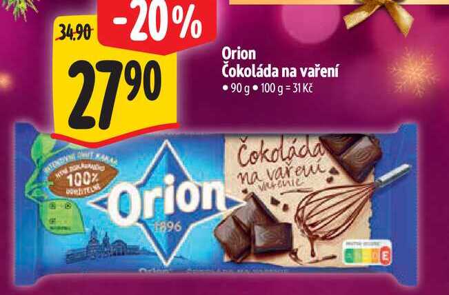 Orion Čokoláda na vaření, 90 g