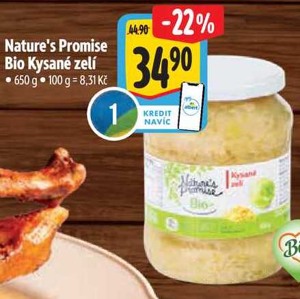Nature's Promise Bio Kysané zelí, 650 g