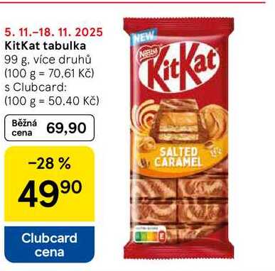 KitKat tabulka, 99 g, více druhů