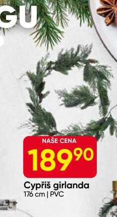 Cypřiš girlanda 176 cm | PVC