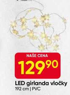 LED girlanda vločky 192 cm | PVC