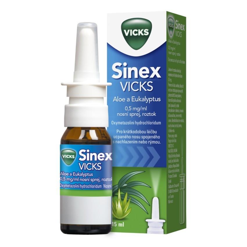 Sinex Vicks Aloe A Eukalyptus 0,5mg/ml nosní sprej  15ml
