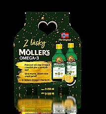 Möller’s Omega-3 rybí olej D+ dárkové balení 2× 250 ml