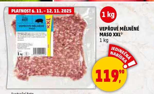 VEPŘOVÉ MĚLNĚNÉ MASO XXL, 1 kg