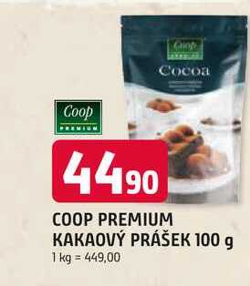 COOP PREMIUM KAKAOVÝ PRÁŠEK 100 g
