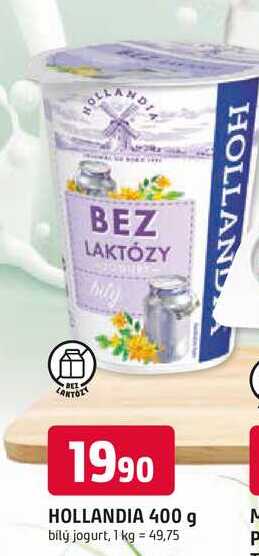 HOLLANDIA 400 g bílý jogurt bez laktózy