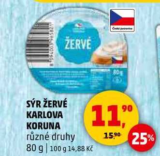 SÝR ŽERVÉ KARLOVA KORUNA, 80 g