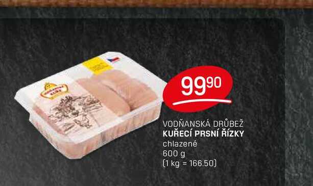 KUŘECÍ PRSNÍ ŘÍZKY chlazené 600 g