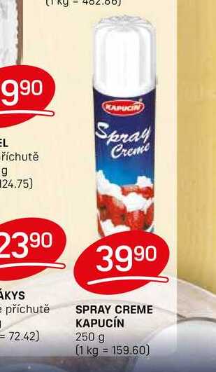 SPRAY CREME KAPUCÍN 250 g