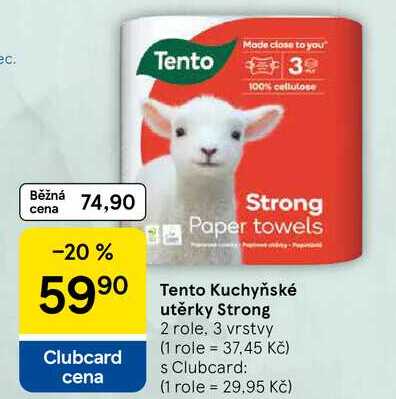 Tento kuchyňské utěrky Strong, 2 role, 3 vrstvy 