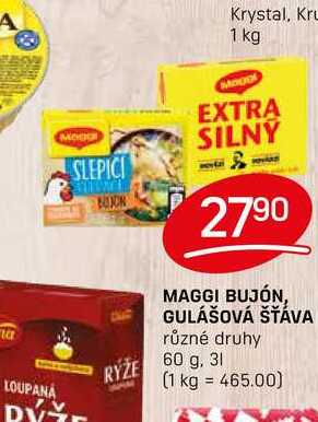 MAGGI BUJÓN, GULÁŠOVÁ ŠŤÁVA různé druhy 60 g