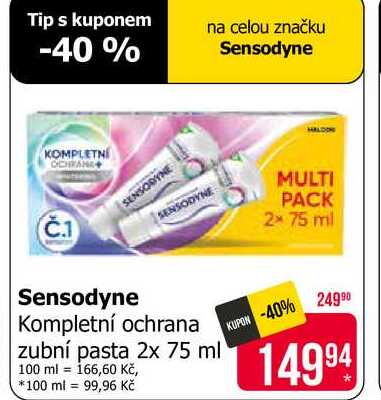 Sensodyne Kompletní ochrana zubní pasta 2x 75 ml 