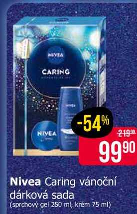 Nivea Caring vánoční dárková sada (sprchový gel 250 ml, krém 75 ml)