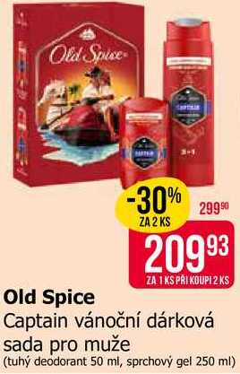 Old Spice Captain vánoční dárková sada pro muže (tuhý deodorant 50 ml, sprchový gel 250 ml)