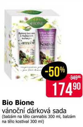 Bio Bione vánoční dárková sada (balzám na tělo cannabis 300 ml, balzám na tělo kostival 300 ml) 