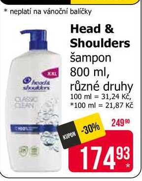 Head & Shoulders šampon 800 ml, různé druhy