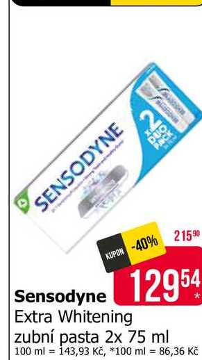 Sensodyne Extra Whitening zubní pasta 2x75 ml 
