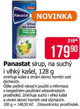 Panastat sirup, na suchý i vlhký kašel, 128 g