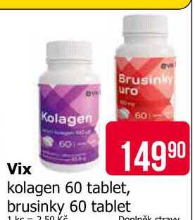 Vix kolagen 60 tablet, brusinky 60 tablet