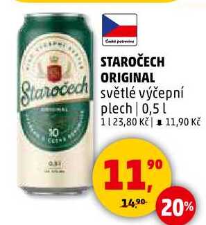 STAROČECH ORIGINAL světlé výčepní plech, 0,5 l