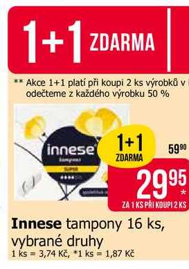 Innese tampony 16 ks, vybrané druhy