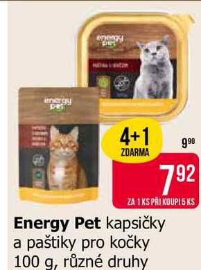 Energy Pet kapsičky a paštiky pro kočky 100 g, různé druhy