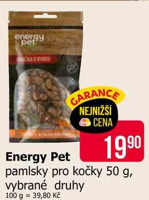 Energy Pet pamlsky pro kočky 50 g, vybrané druhy