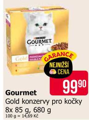 Gourmet Gold konzervy pro kočky 8×85 g, vybrané druhy 680g