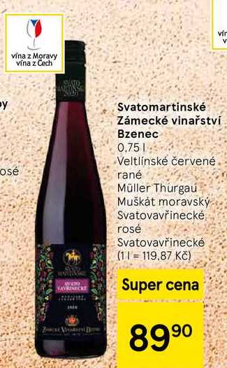 Svatomartinské Zámecké vinařství Bzenec, 0,75 l