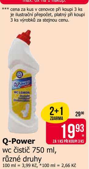 Q-Power wc čistič 750 ml, různé druhy