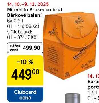 Mionetto Prosecco brut Dárkové balení, 6x 0.2 l