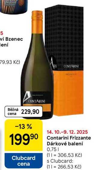 Contarini Frizzante Dárkové balení, 0.75 l